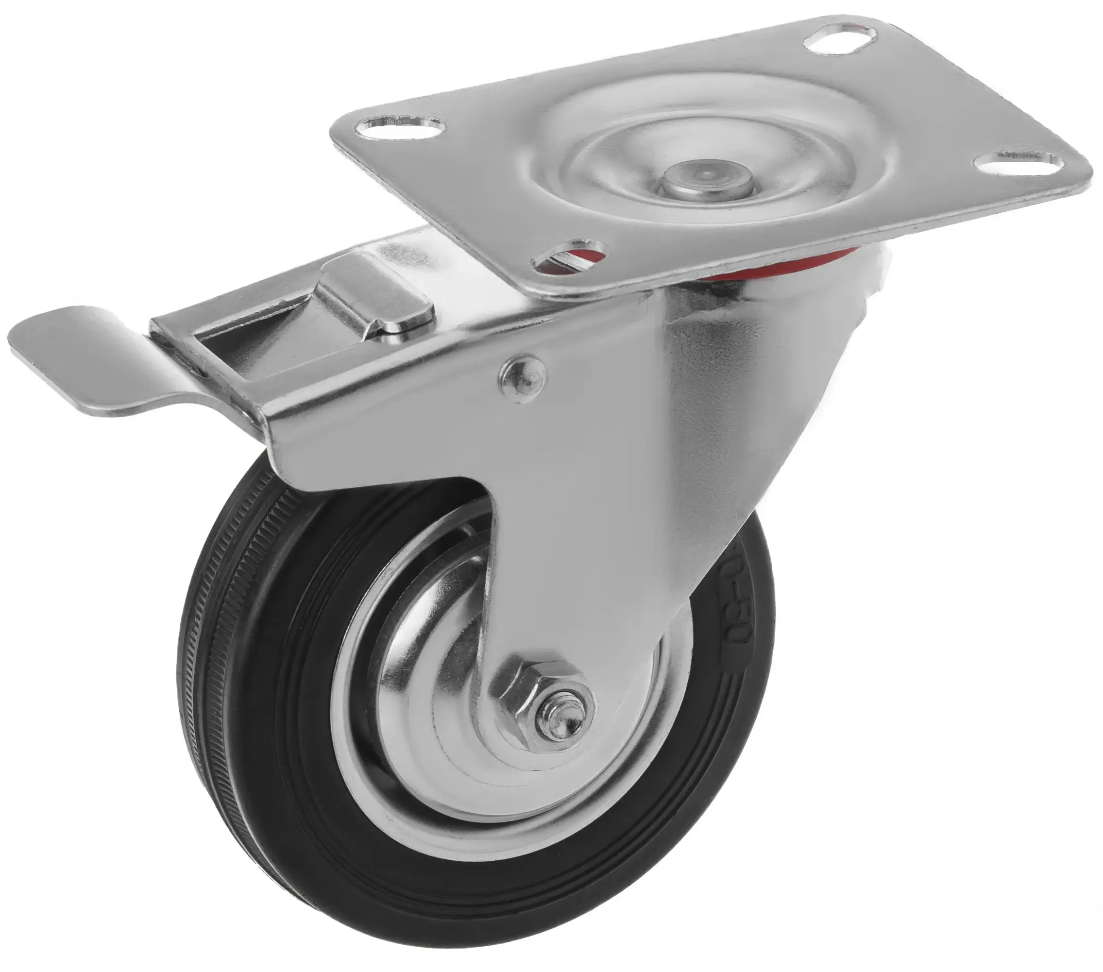 SCb 42 - Промышленное колесо 100 мм (площадка, поворотн., тормоз, черн. рез., роликоподш.)