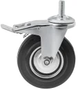 SCtb 55 - Промышленное колесо 125 мм, болт М12 (поворотн., тормоз, черн. рез., роликоподш.)