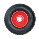 PR 1400-20 - Колесо для тачки / тележки пневматическое 2.50-4, диаметр 210 мм, ось 20 мм, металлический обод, симметричная ступица, шариковый подшипник